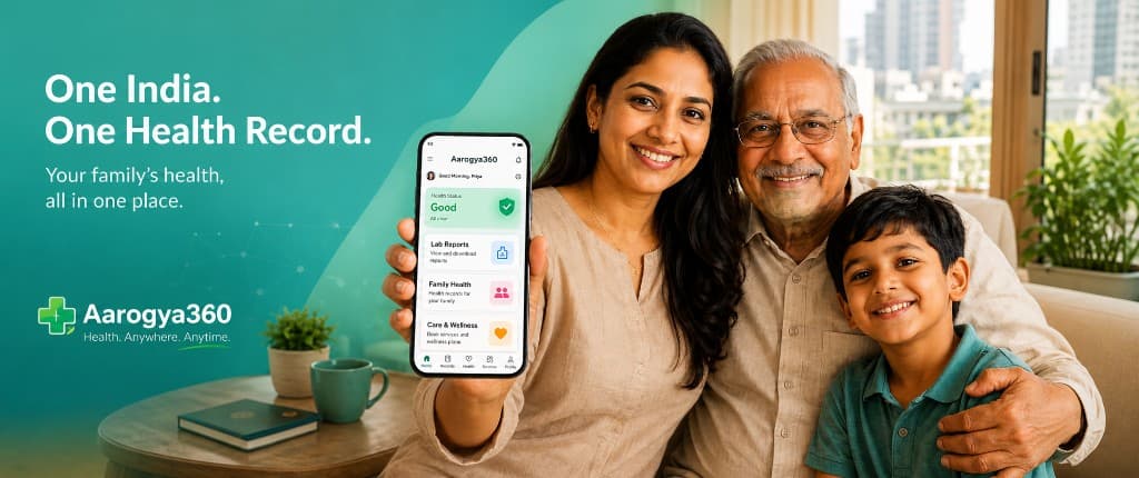 One India. One Health Record β Aarogya360 family health app with lab reports, family health, and Care & Wellness